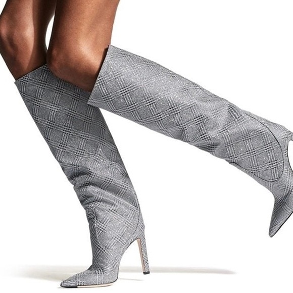 NWOT Jimmy Choo Mavis 100 Glitter Boots - Picture 4 of 7